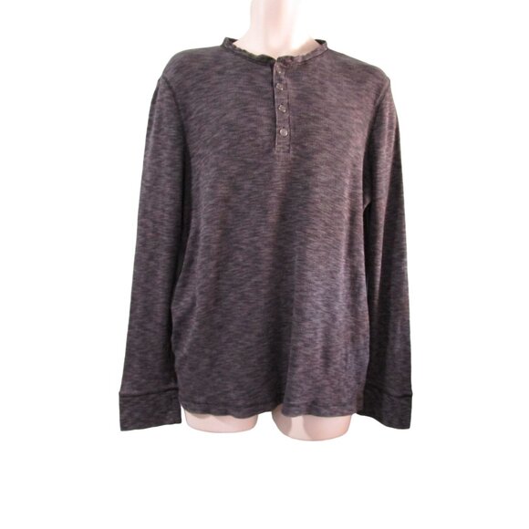 Rock Republic XXL Henley Charcoal Heather Metal Button Long Sleeve Thermal EUC - Picture 7 of 16